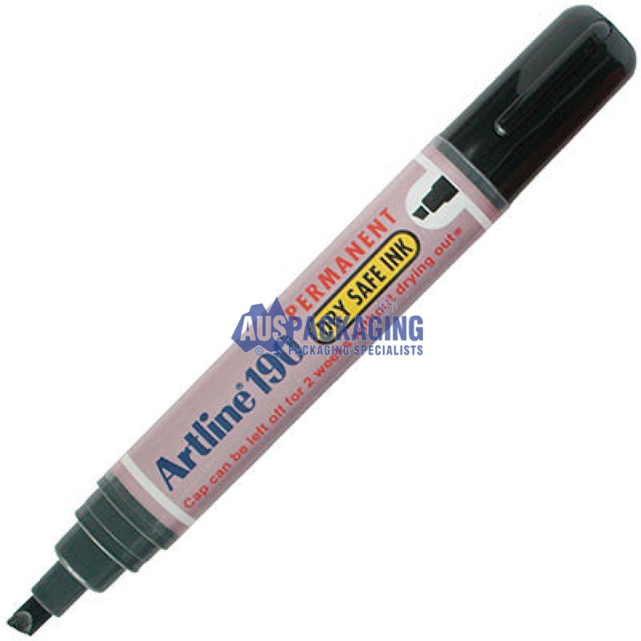 Artline 190 Permanent Marker Chisel 5Mm Black (190Pe)