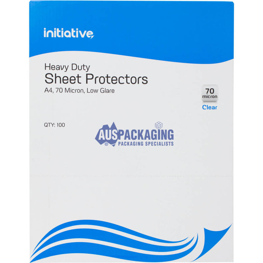 Initiative Sheet Protectors Heavy Duty 70 Micron A4 Clear Box 100 (Sph70Mi)