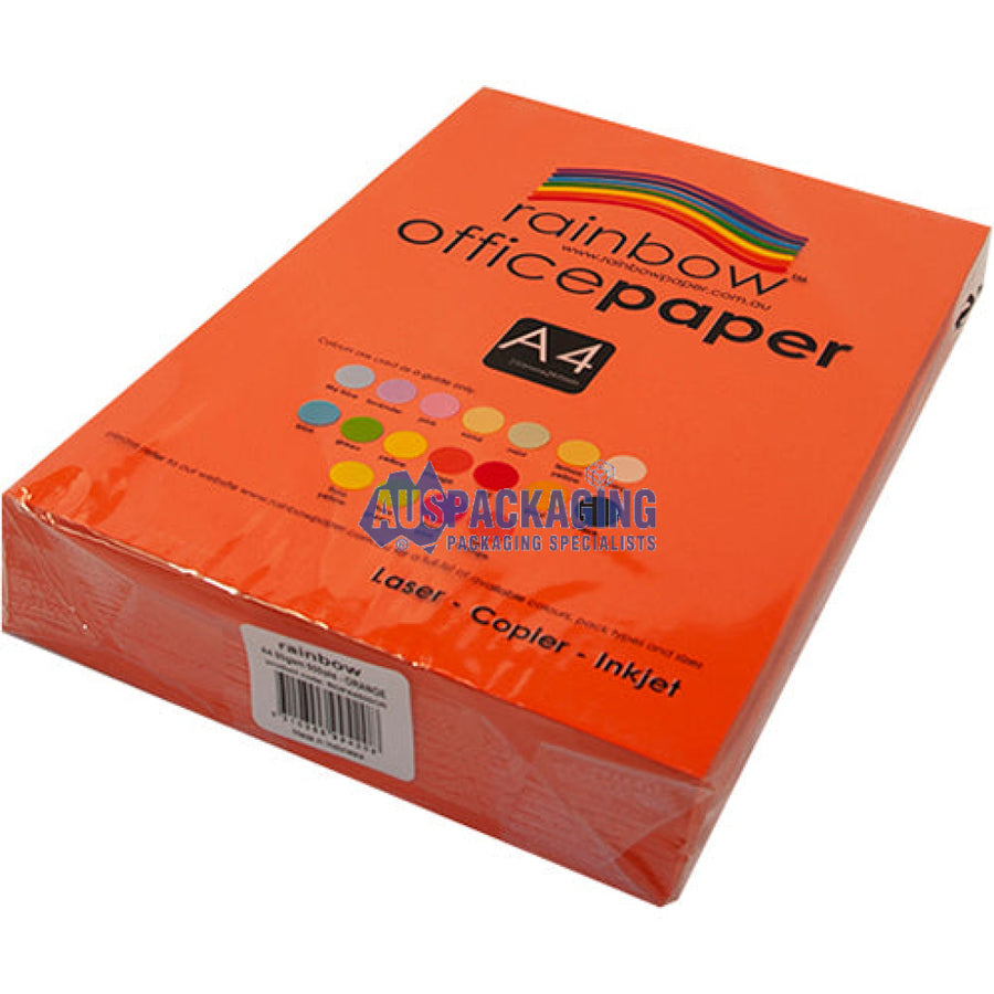 Rainbow Coloured A4 Copy Paper Orange (A4Orangepa)