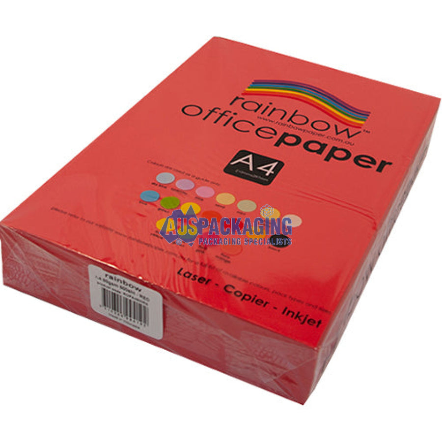 Rainbow Coloured A4 Copy Paper Red (A4Redcolpp)