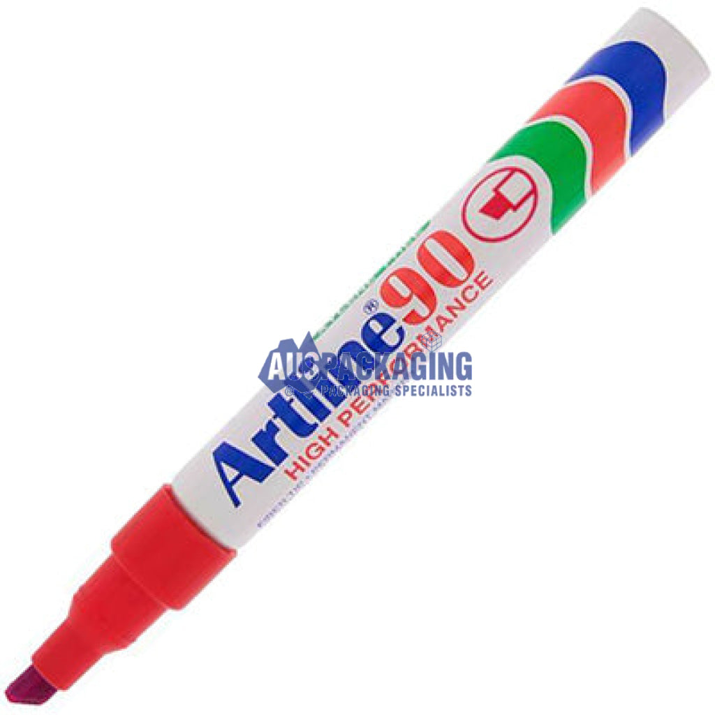 Artline 90 Permanent Marker Chisel 2 - 5Mm Red (90Rpe)