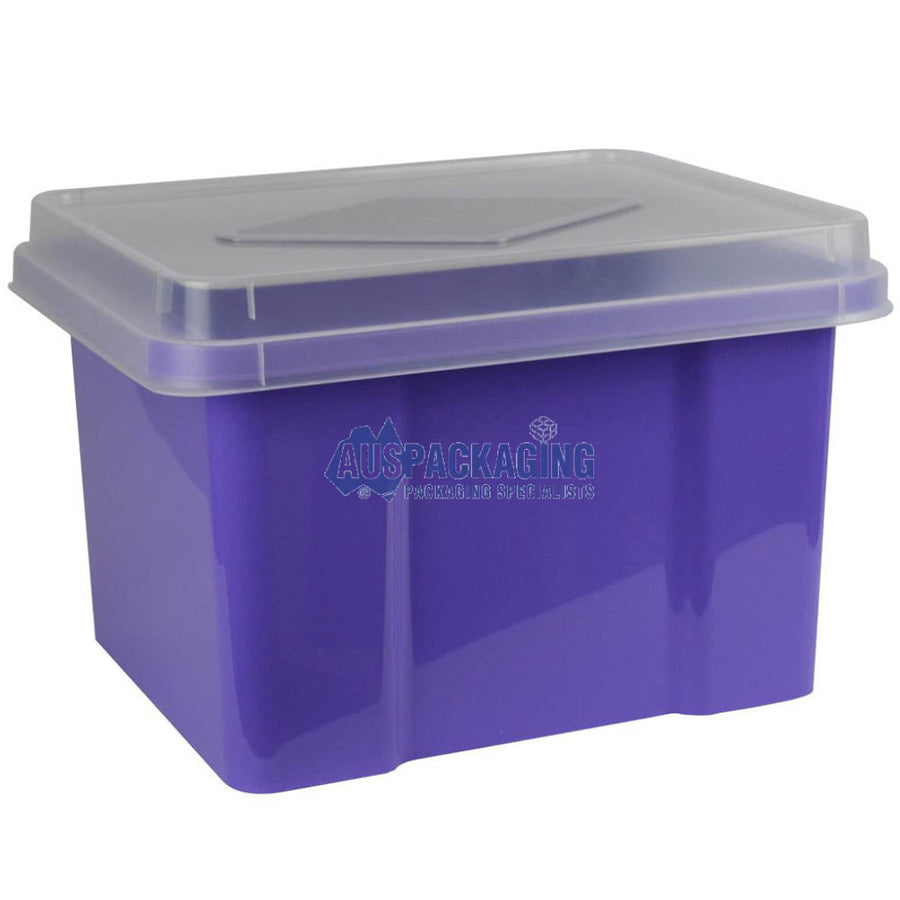 Italplast File Storage Box 32 Litre Grape/Clear Lid