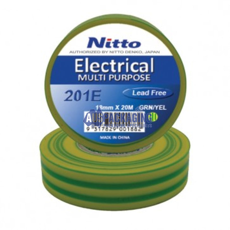 Nitto General Purpose Electrical Tape - Green/Yellow (203Gyta)