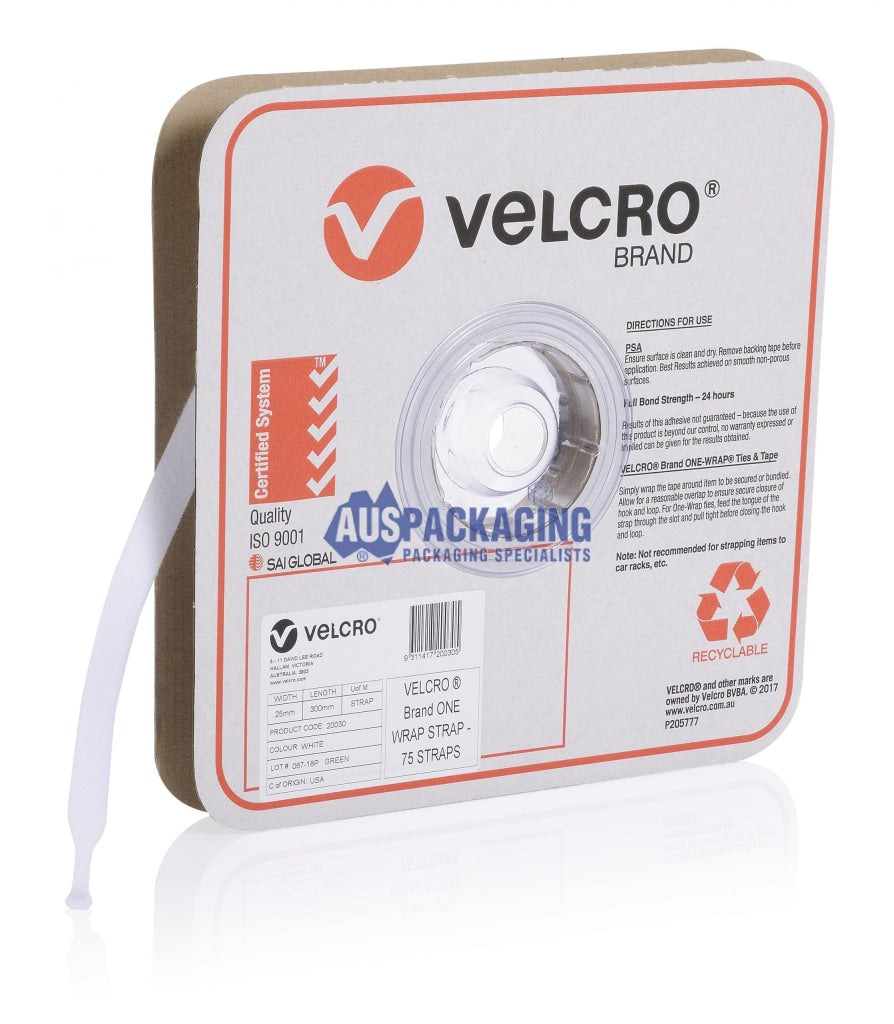 Velcro One-Wrap Strap White 25Mm X 200Mm (20Fa)