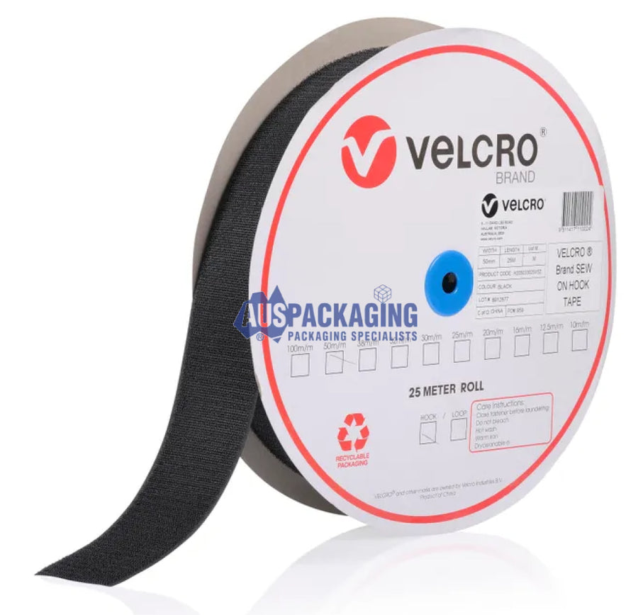 Velcro Sew On Black Hook 50Mmx25M (6Fa)