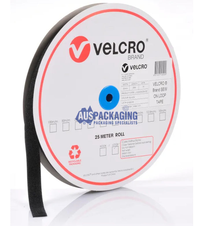 Velcro Sew On Black Loop 25Mmx25M (7Fa)