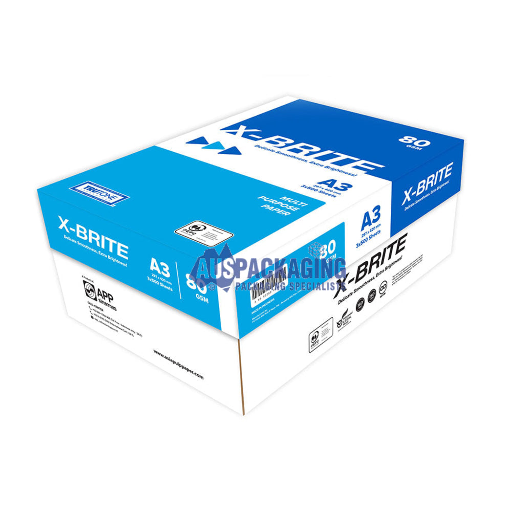 Copy Brite X-Brite Copy Paper 80gsm A3 White (PA80A3WH) – Auspackaging