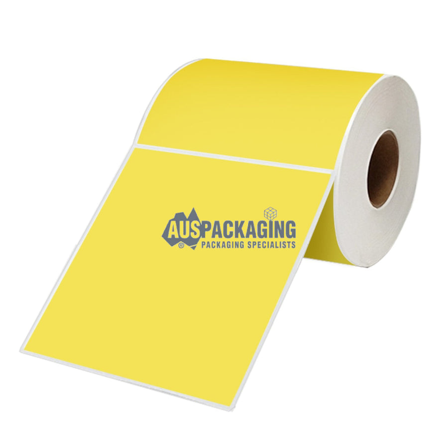 Yellow Fluro Perforated Labels 500 Per Roll- 100X76Mm (Flyla)